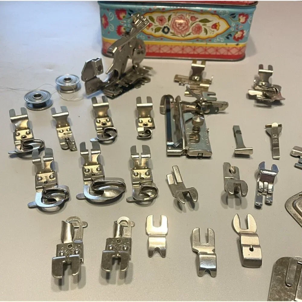 Vintage Greist Sewing Machine Attachments Accessories Lot Ruffler 1950s